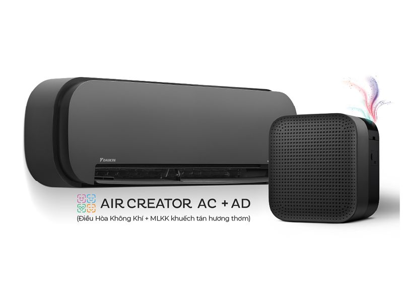 AIR CREATOR - Bộ đ&ocirc;i Điều H&ograve;a 1HP v&agrave; M&aacute;y lọc kh&ocirc;ng kh&iacute; khuếch t&aacute;n hương thơm (M&agrave;u Đen) - Den
