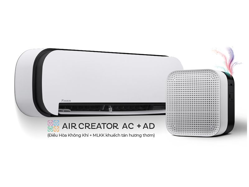AIR CREATOR - Bộ đ&ocirc;i Điều H&ograve;a 1HP v&agrave; M&aacute;y lọc kh&ocirc;ng kh&iacute; khuếch t&aacute;n hương thơm (M&agrave;u Trắng) - Trang